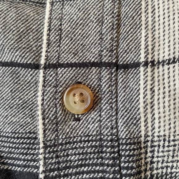 Old Navy Mens Black White Cotton Flannel Relaxed Fit Casual Shirt- Sz-L - Picture 5 of 15